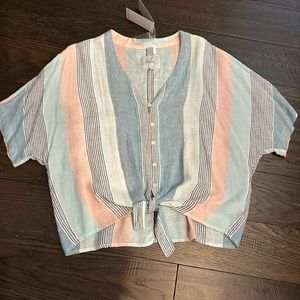 rails stripe top MED NWT